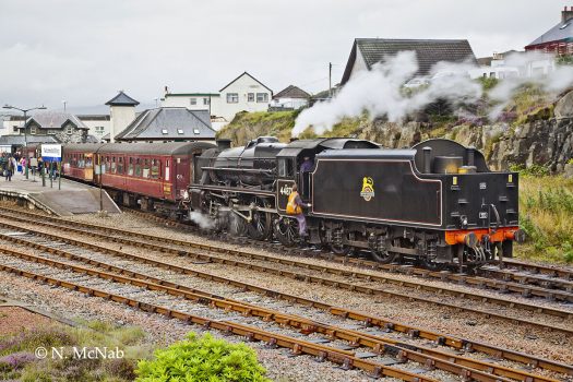 The Jacobite steam train prepares to depart from Mallaig on its 40 mile return journey to Fort William.